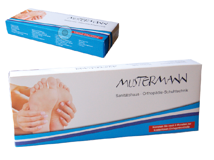 Ein Einlagenbox für orthopädische Maßeinlagen
