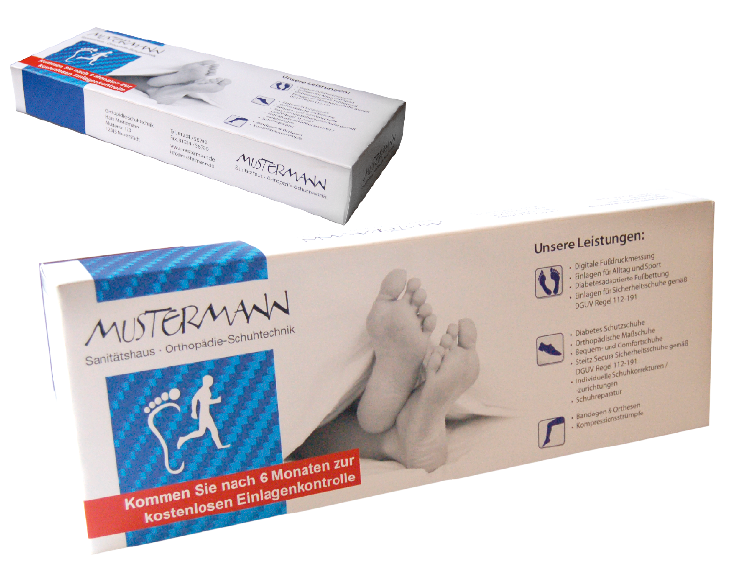 Ein Einlagenbox für orthopädische Maßeinlagen