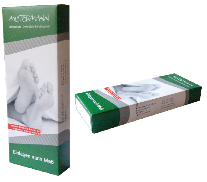 Ein Einlagenbox für orthopädische Maßeinlagen