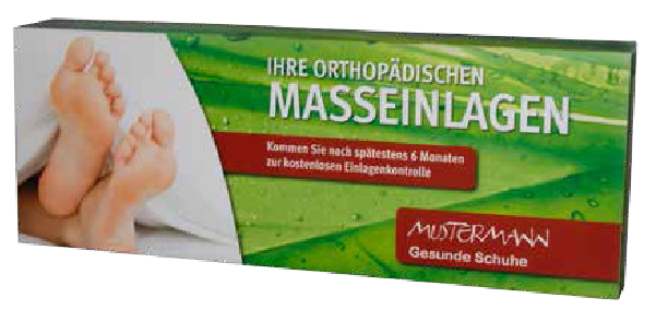 Ein Einlagenbox für orthopädische Maßeinlagen