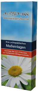 Ein Einlagenkarton für orthopädische Maßeinlagen