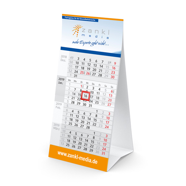 4-Monats Tischkalender Aufsteller