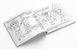 Kindermalheft Ella Sonnenschein - Innenseiten - Malbuchseiten Seite 8 + 9